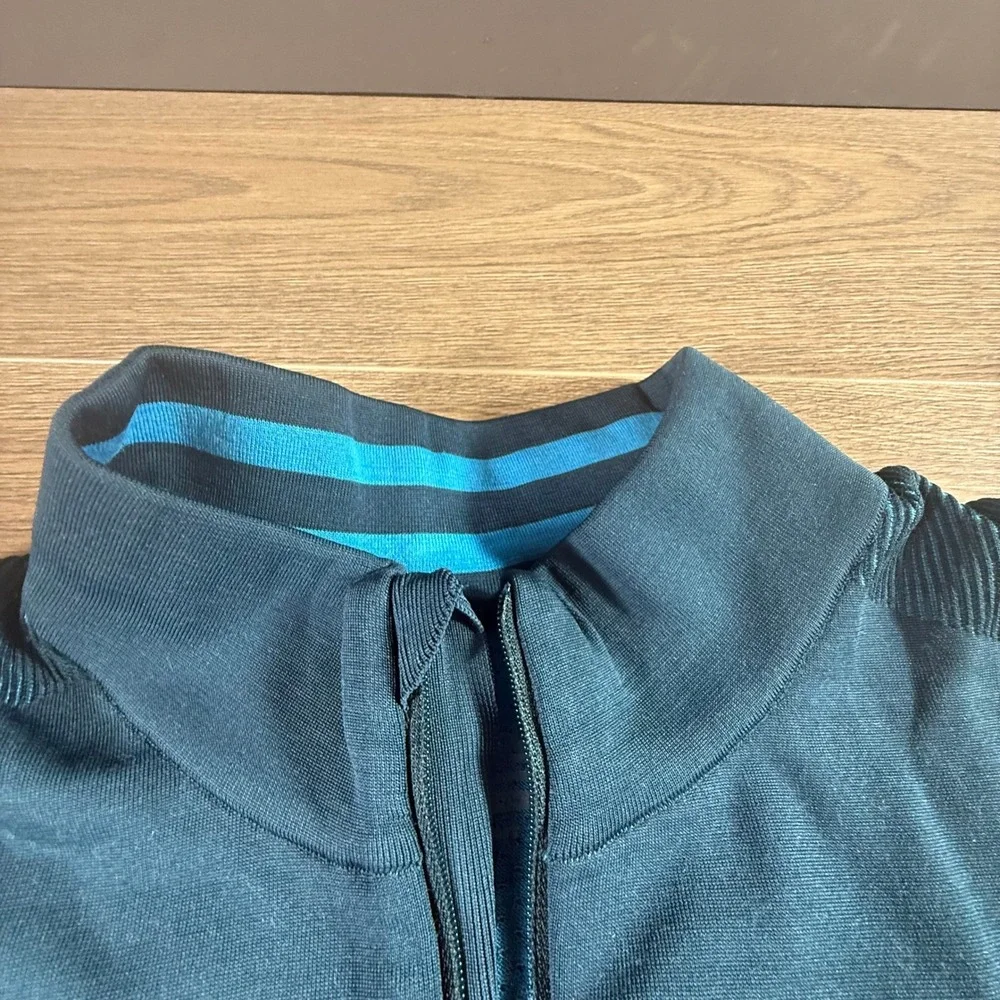 SmartWool IntraKnit Men's Thermal Base Layer Merino Wool Quarter Zip Teal XL